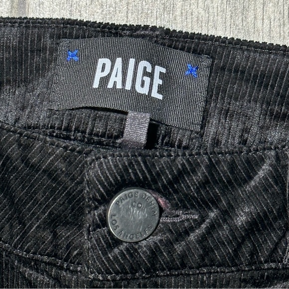 PAIGE HOXTON Ultra Skinny Black Velvet Corduroy Mid Rise Jeans 27 - Picture 4 of 10